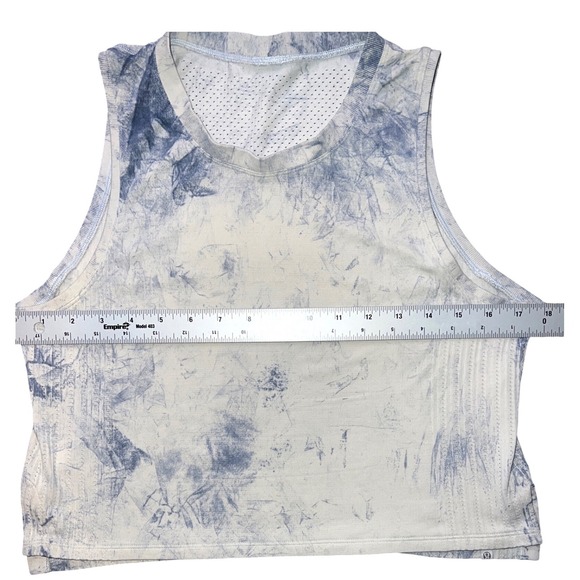 Lululemon Train to Be Tank White/Luna Wash Cropped Training Yoga Medium EUC - Picture 4 of 8